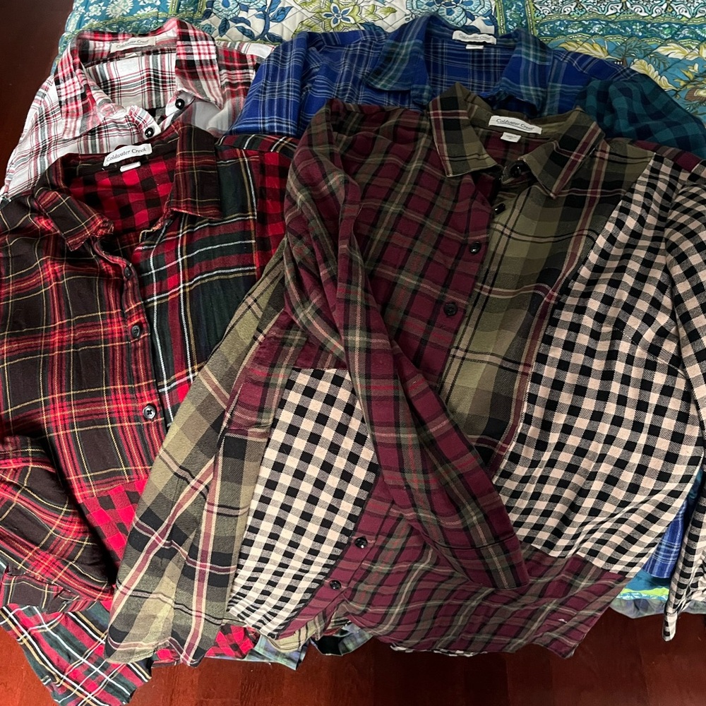 Coldwater Creek’s famous mix-match plaid tunics size M - you get all 4!